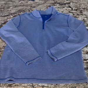 Antigua Men's Heather Blue Zip-Up Sweater
